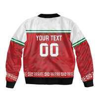 Custom Belarus Ice Hockey Bomber Jacket 2025 Go Bisons Red Version