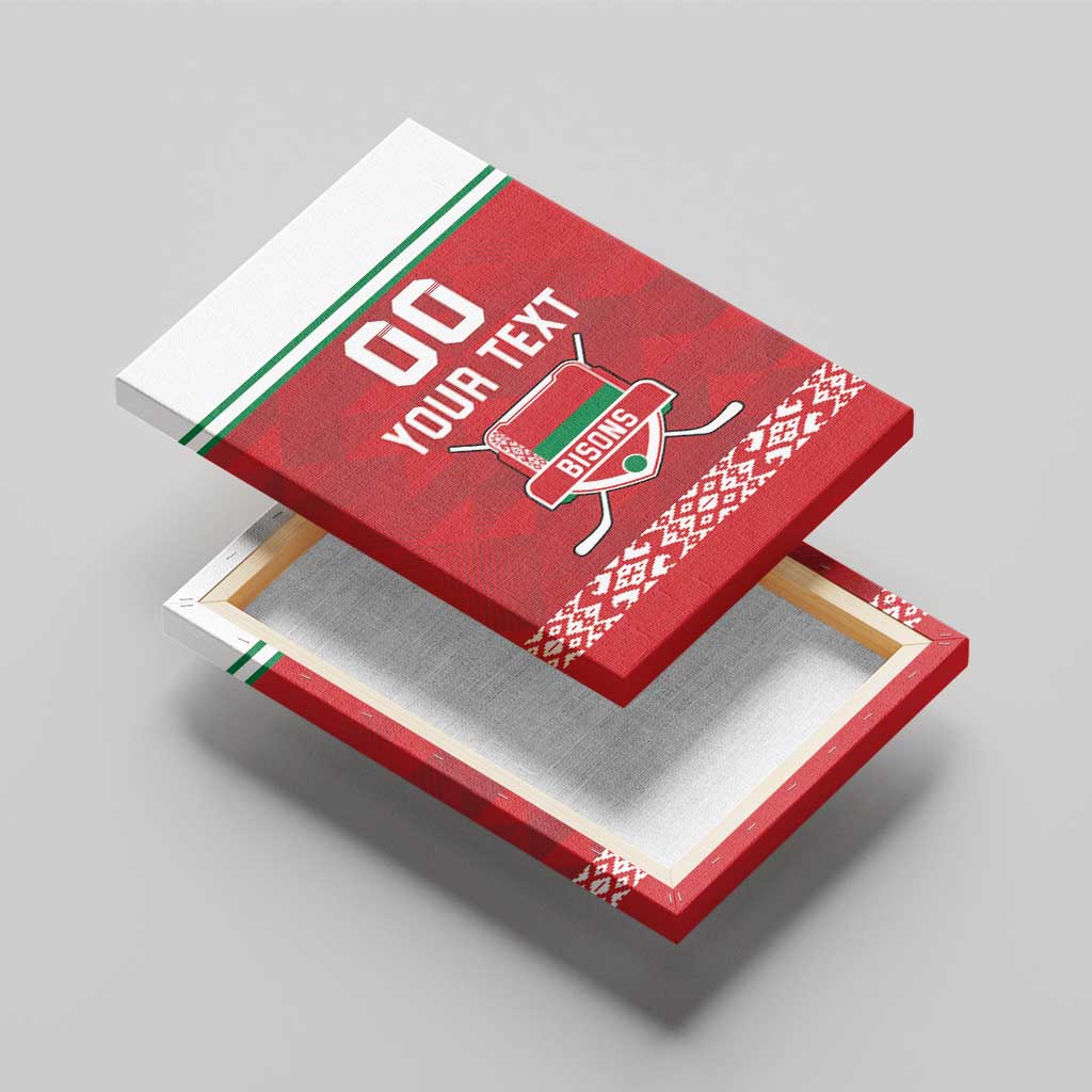 Custom Belarus Ice Hockey Canvas Wall Art 2025 Go Bisons Red Version