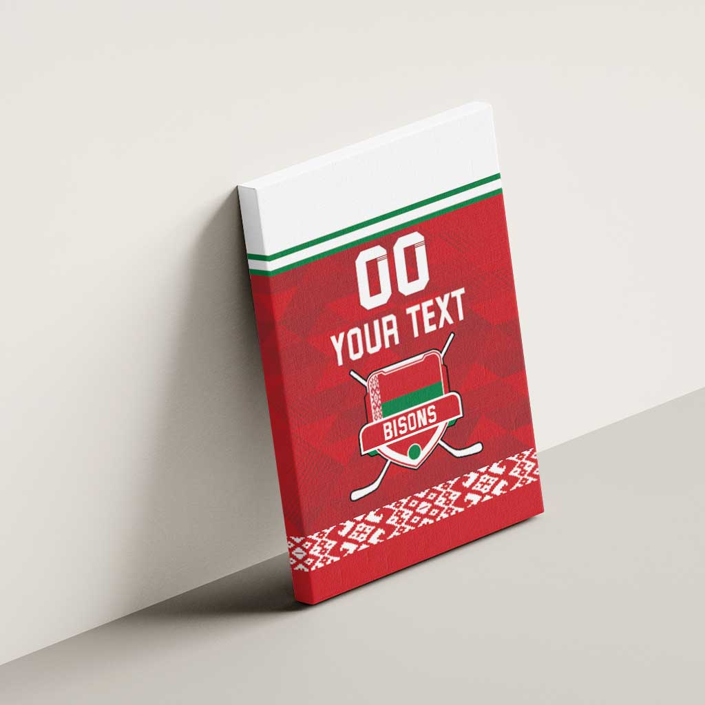Custom Belarus Ice Hockey Canvas Wall Art 2025 Go Bisons Red Version