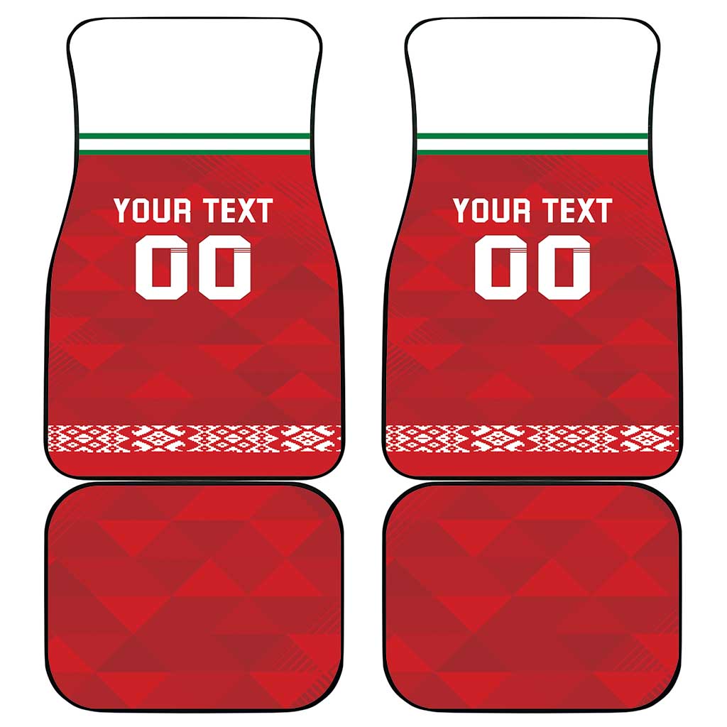 Custom Belarus Ice Hockey Car Mats 2025 Go Bisons Red Version