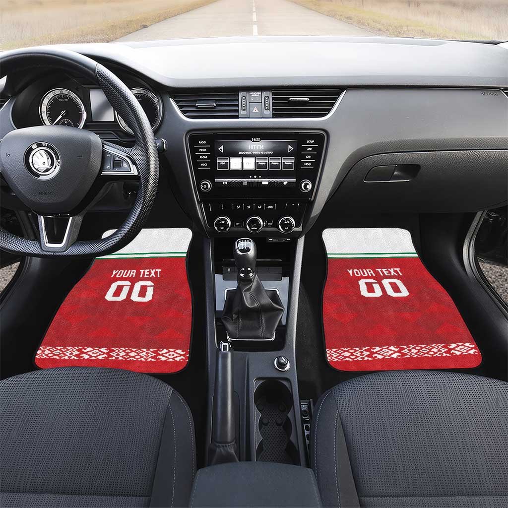 Custom Belarus Ice Hockey Car Mats 2025 Go Bisons Red Version