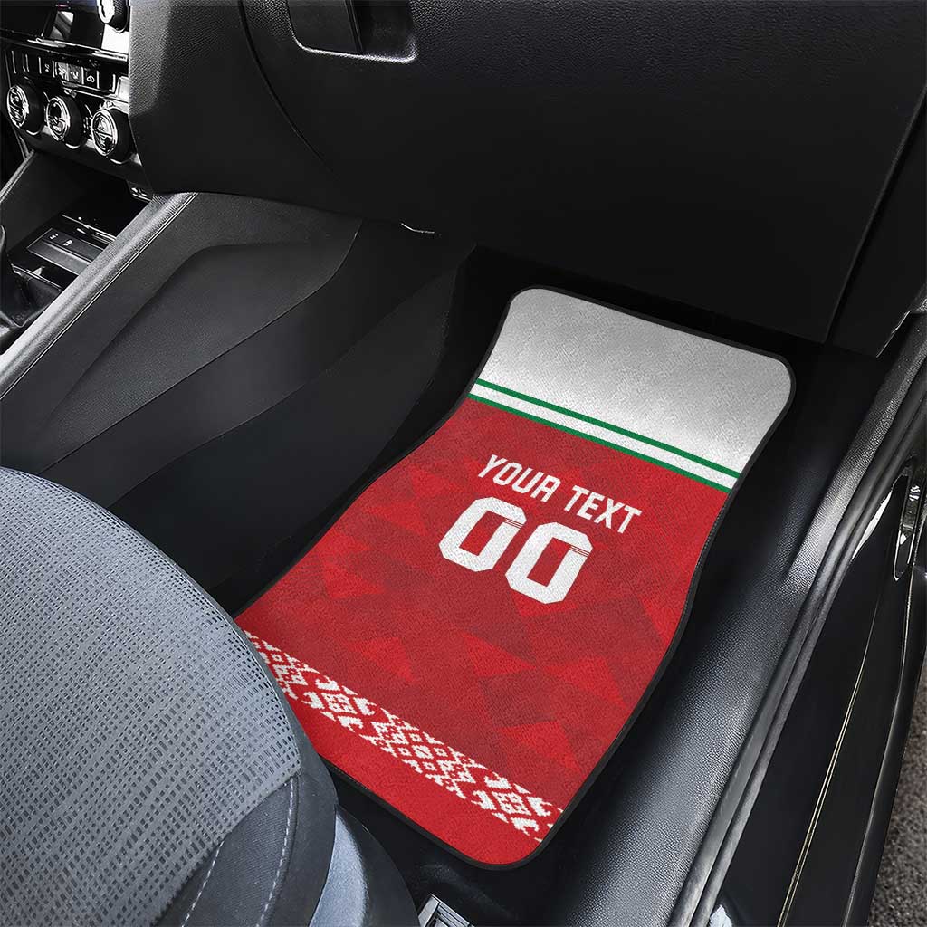 Custom Belarus Ice Hockey Car Mats 2025 Go Bisons Red Version