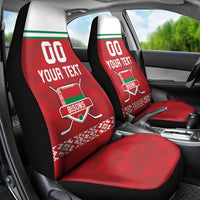 Custom Belarus Ice Hockey Car Seat Cover 2025 Go Bisons Red Version