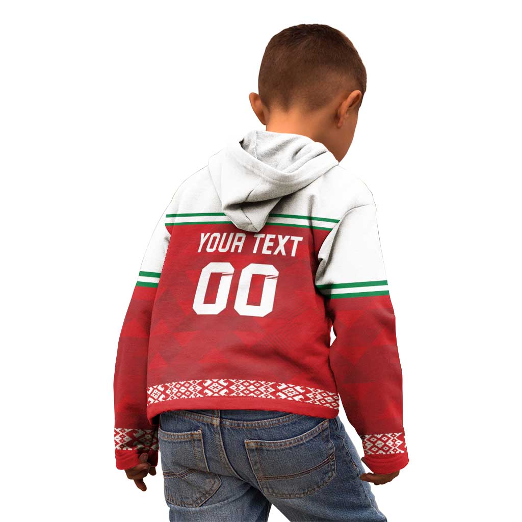 Custom Belarus Ice Hockey Kid Hoodie 2025 Go Bisons Red Version