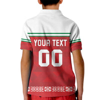 Custom Belarus Ice Hockey Kid Polo Shirt 2025 Go Bisons Red Version