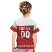 Custom Belarus Ice Hockey Kid T Shirt 2025 Go Bisons Red Version