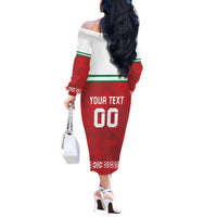 Custom Belarus Ice Hockey Off The Shoulder Long Sleeve Dress 2025 Go Bisons Red Version
