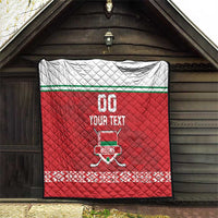 Custom Belarus Ice Hockey Quilt 2025 Go Bisons Red Version