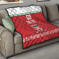 Custom Belarus Ice Hockey Quilt 2025 Go Bisons Red Version
