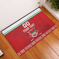 Custom Belarus Ice Hockey Rubber Doormat 2025 Go Bisons Red Version