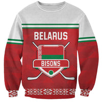 Custom Belarus Ice Hockey Sweatshirt 2025 Go Bisons Red Version