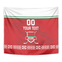 Custom Belarus Ice Hockey Tapestry 2025 Go Bisons Red Version