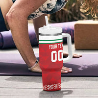 Custom Belarus Ice Hockey Tumbler With Handle 2025 Go Bisons Red Version