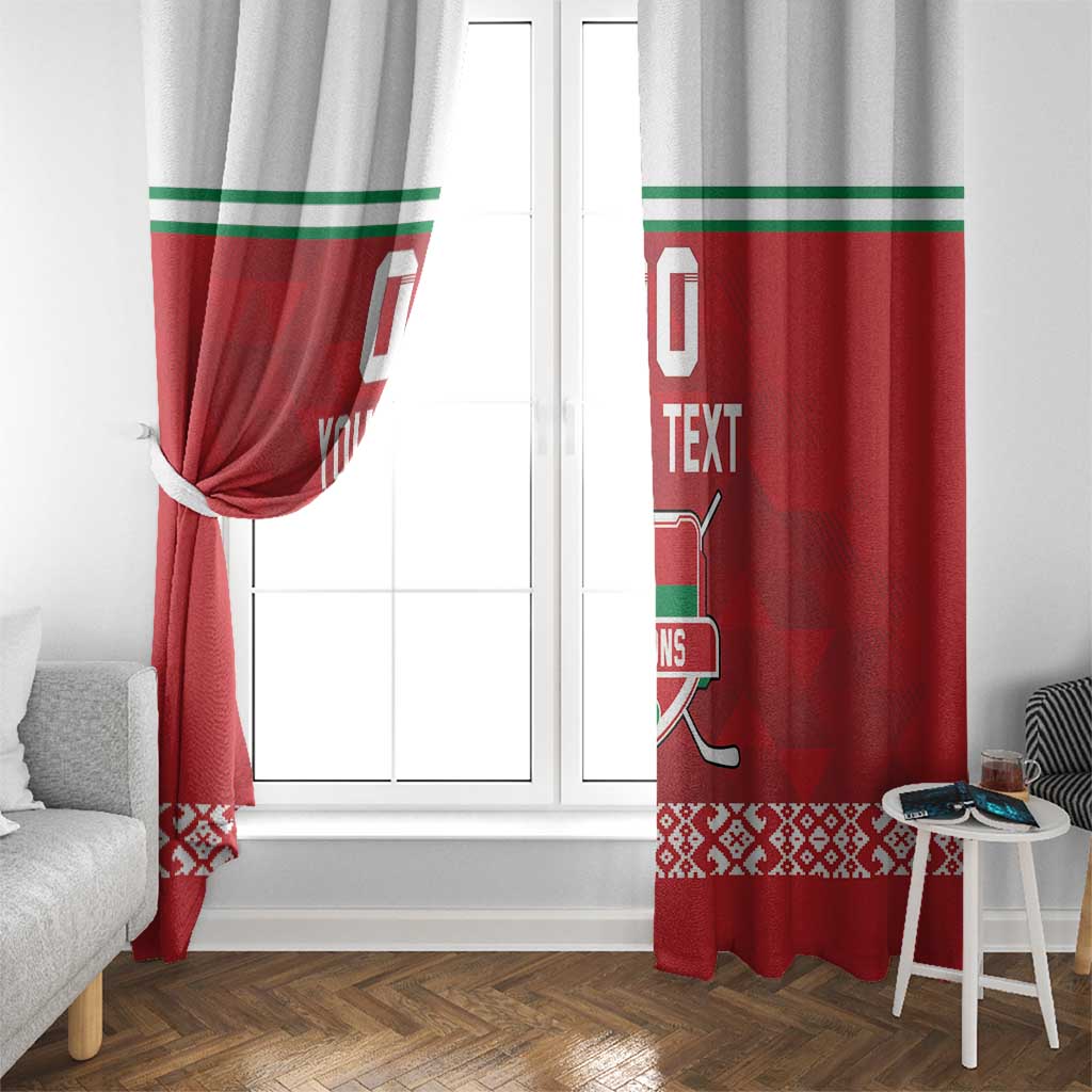 Custom Belarus Ice Hockey Window Curtain 2025 Go Bisons Red Version