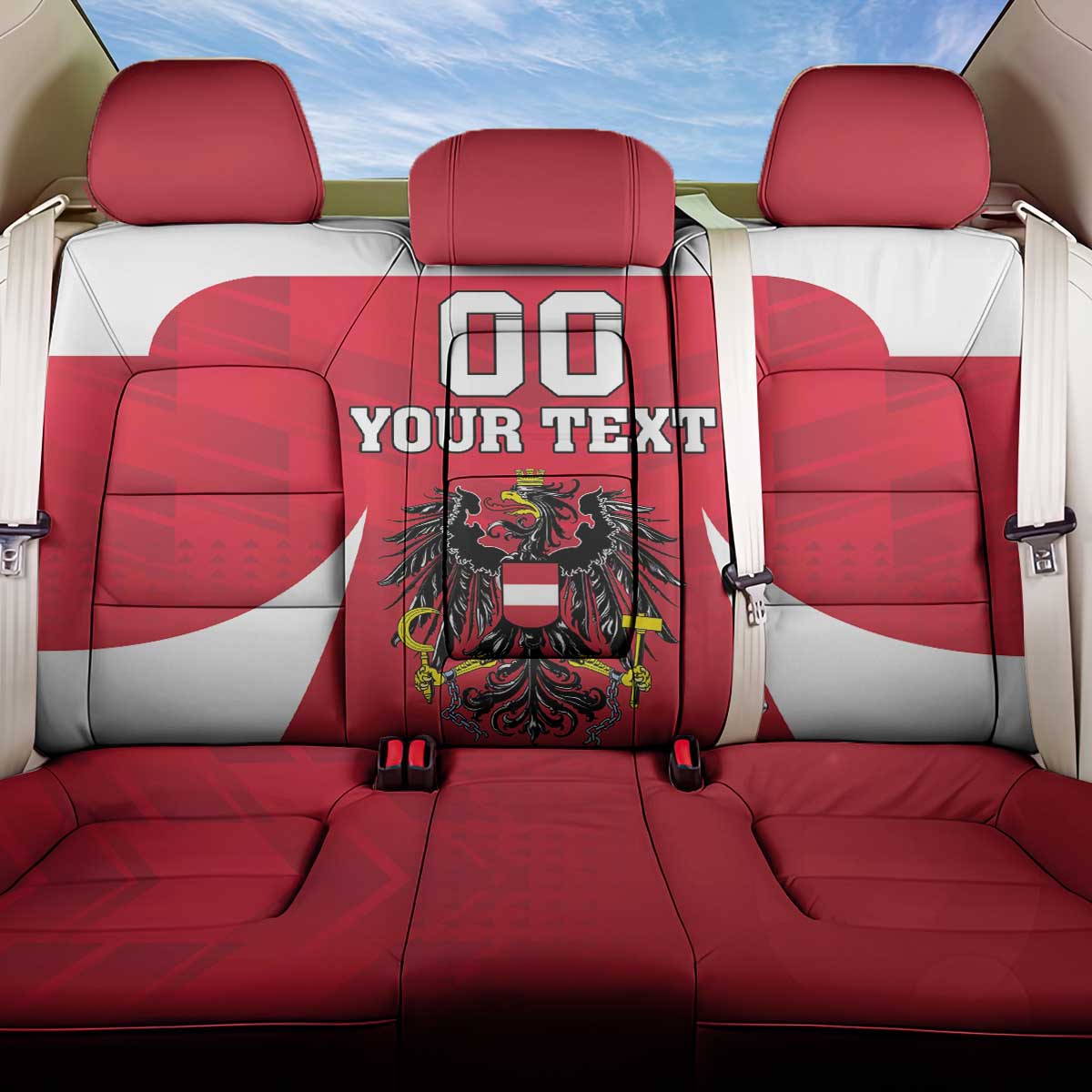 Custom Austria Hockey Back Car Seat Cover Die Adler Go Champions