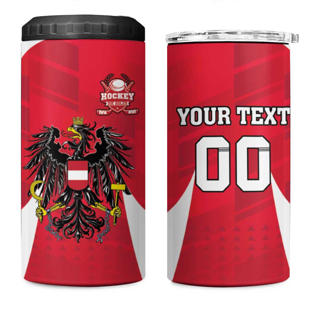 Custom Austria Hockey 4 in 1 Can Cooler Tumbler Die Adler Go Champions