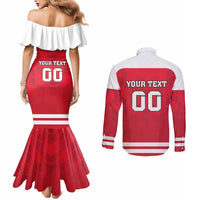 Custom Austria Hockey Couples Matching Mermaid Dress and Long Sleeve Button Shirt Die Adler Go Champions