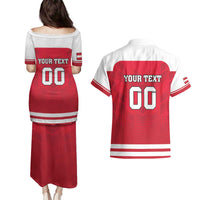 Custom Austria Hockey Couples Matching Puletasi and Hawaiian Shirt Die Adler Go Champions