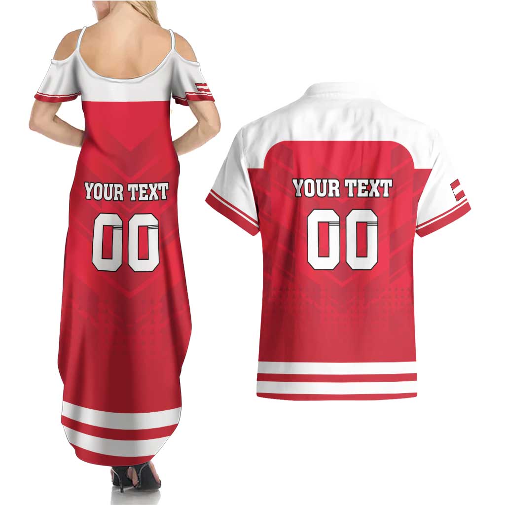 Custom Austria Hockey Couples Matching Summer Maxi Dress and Hawaiian Shirt Die Adler Go Champions