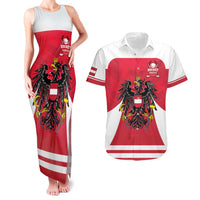 Custom Austria Hockey Couples Matching Tank Maxi Dress and Hawaiian Shirt Die Adler Go Champions