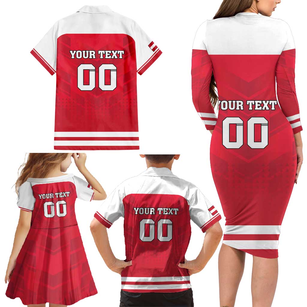 Custom Austria Hockey Family Matching Long Sleeve Bodycon Dress and Hawaiian Shirt Die Adler Go Champions