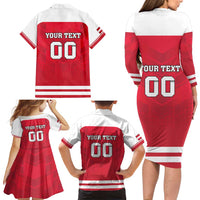 Custom Austria Hockey Family Matching Long Sleeve Bodycon Dress and Hawaiian Shirt Die Adler Go Champions