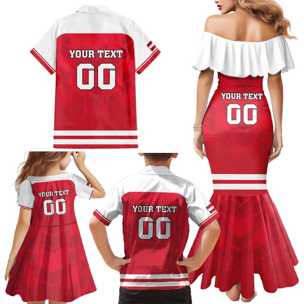 Custom Austria Hockey Family Matching Mermaid Dress and Hawaiian Shirt Die Adler Go Champions