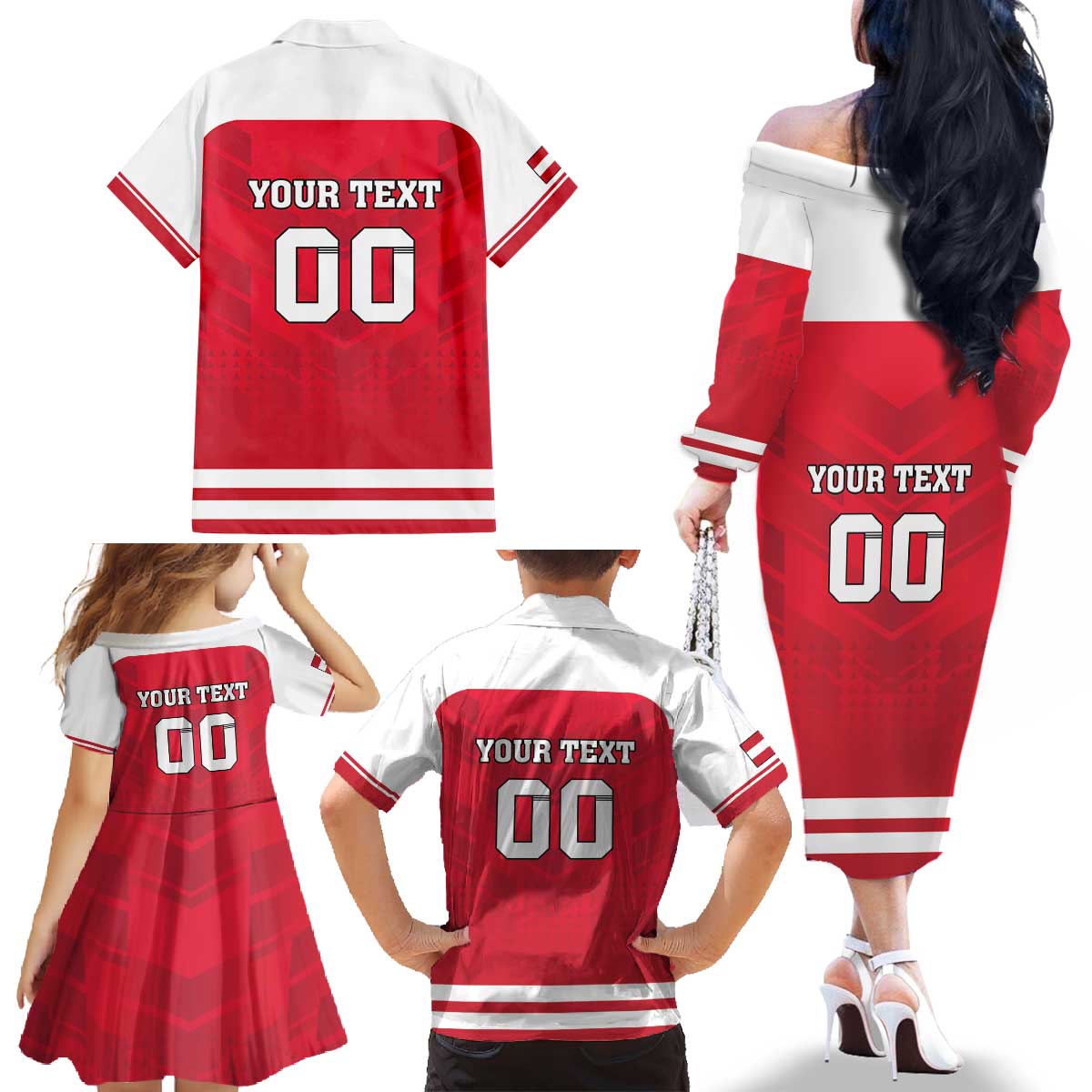 Custom Austria Hockey Family Matching Off The Shoulder Long Sleeve Dress and Hawaiian Shirt Die Adler Go Champions