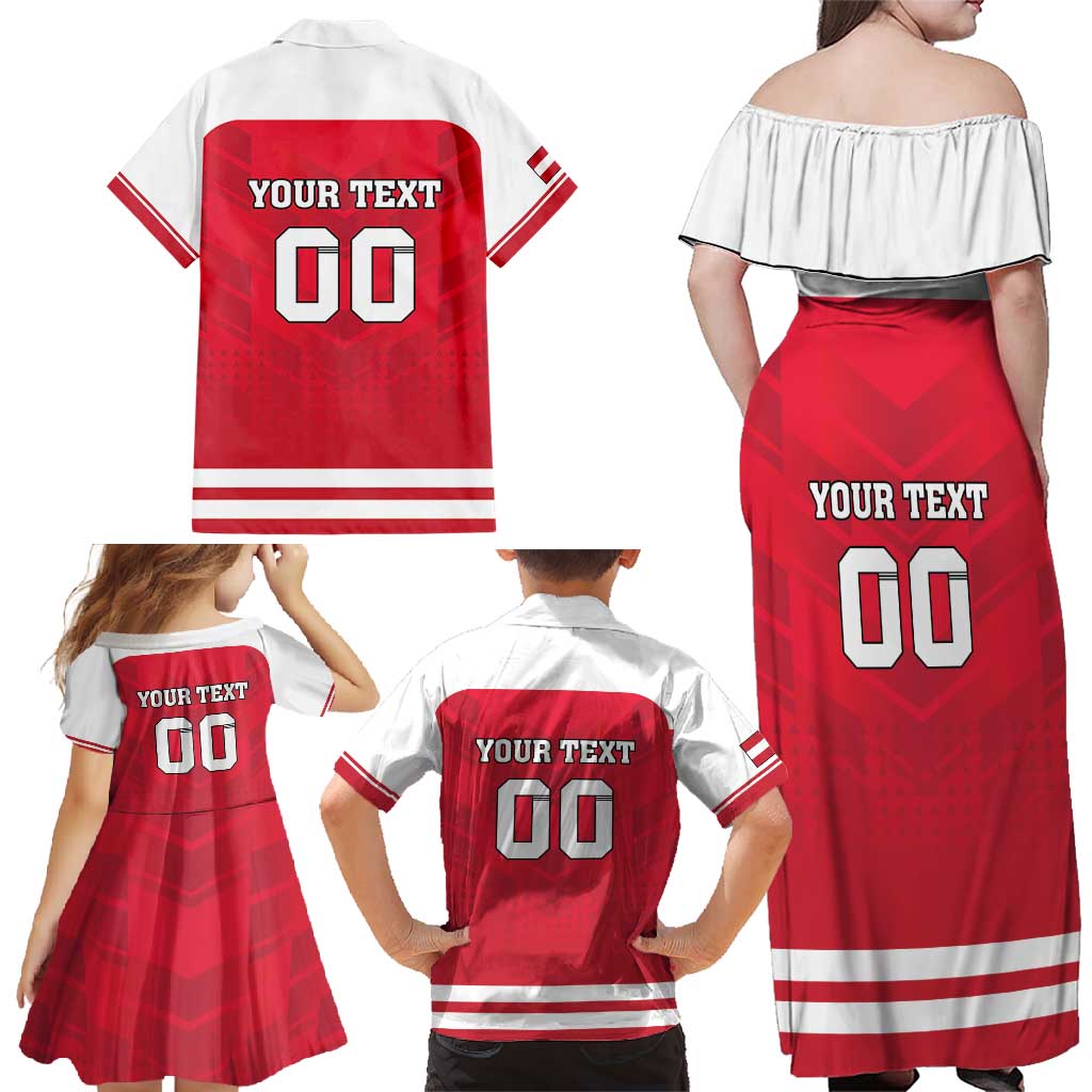 Custom Austria Hockey Family Matching Off Shoulder Maxi Dress and Hawaiian Shirt Die Adler Go Champions