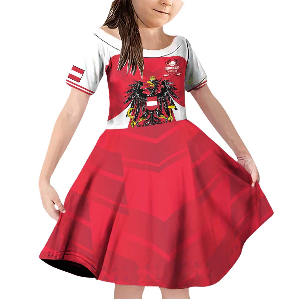 Custom Austria Hockey Family Matching Off Shoulder Short Dress and Hawaiian Shirt Die Adler Go Champions