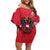 Custom Austria Hockey Family Matching Off Shoulder Short Dress and Hawaiian Shirt Die Adler Go Champions