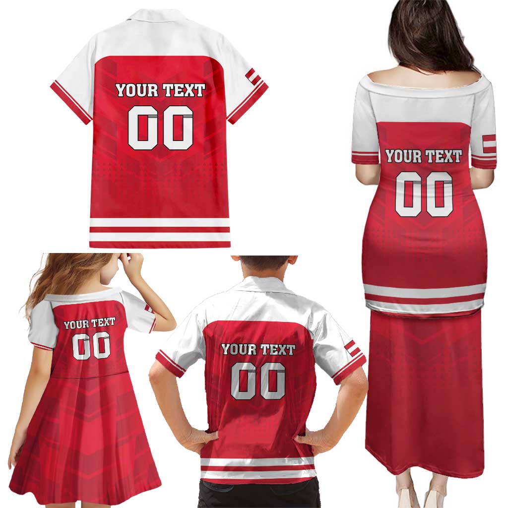 Custom Austria Hockey Family Matching Puletasi and Hawaiian Shirt Die Adler Go Champions