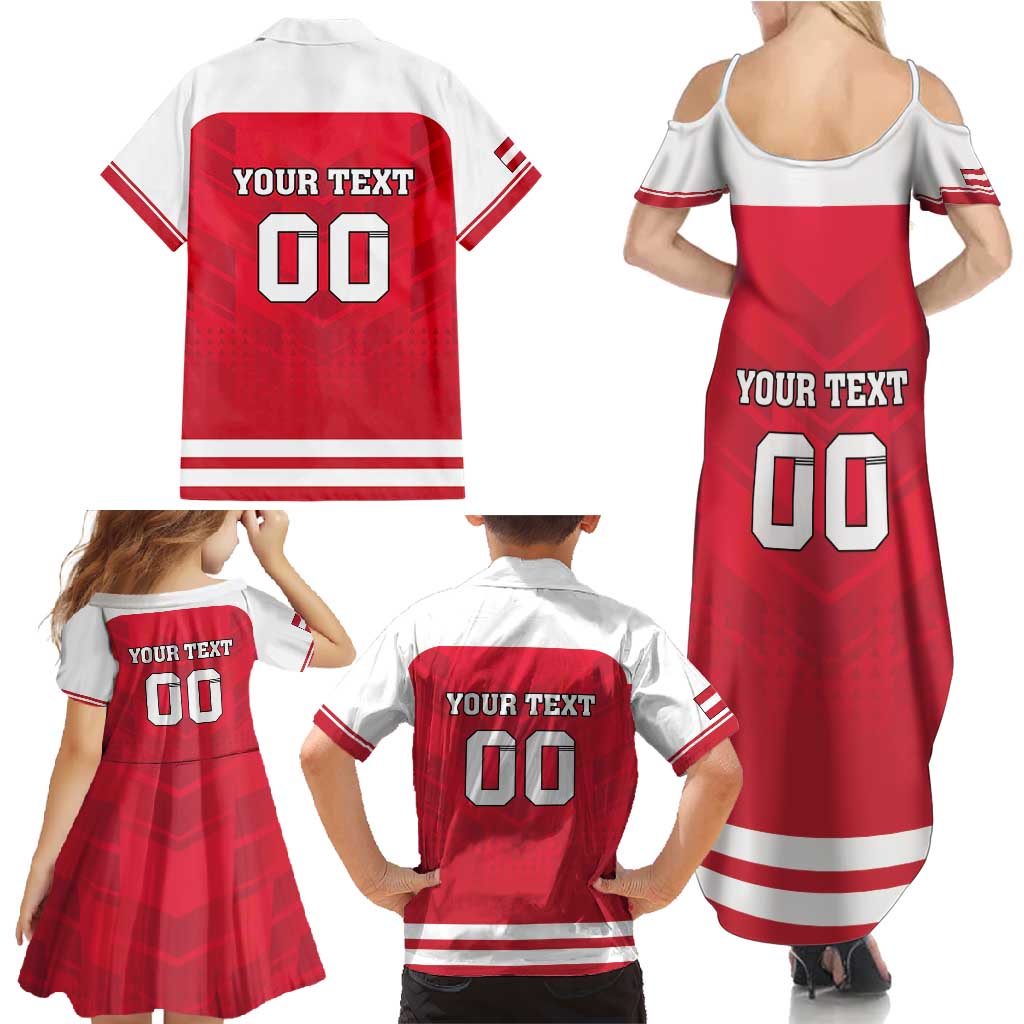 Custom Austria Hockey Family Matching Summer Maxi Dress and Hawaiian Shirt Die Adler Go Champions