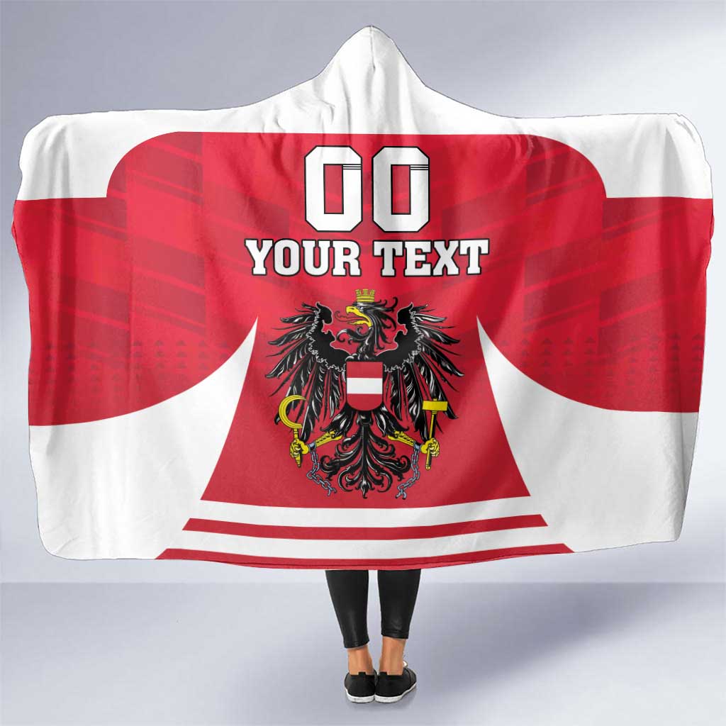 Custom Austria Hockey Hooded Blanket Die Adler Go Champions