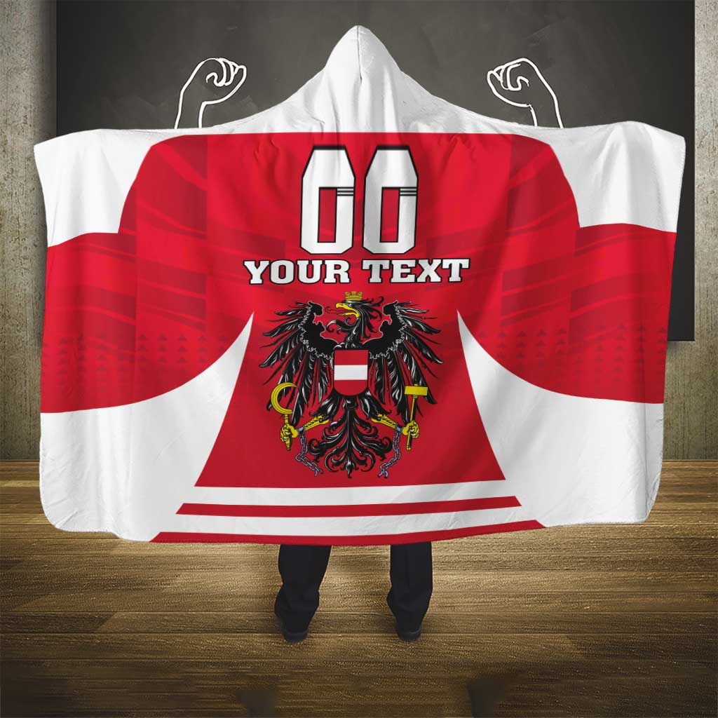 Custom Austria Hockey Hooded Blanket Die Adler Go Champions