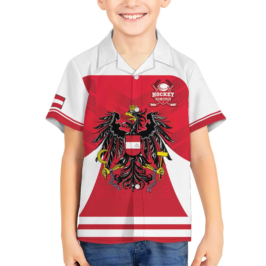 Custom Austria Hockey Kid Hawaiian Shirt Die Adler Go Champions