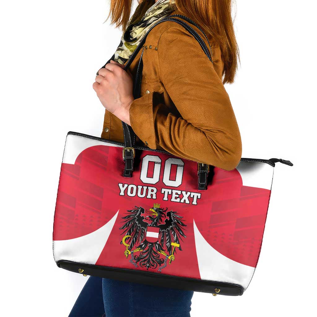 Custom Austria Hockey Leather Tote Bag Die Adler Go Champions