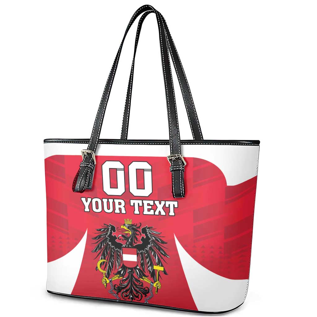 Custom Austria Hockey Leather Tote Bag Die Adler Go Champions