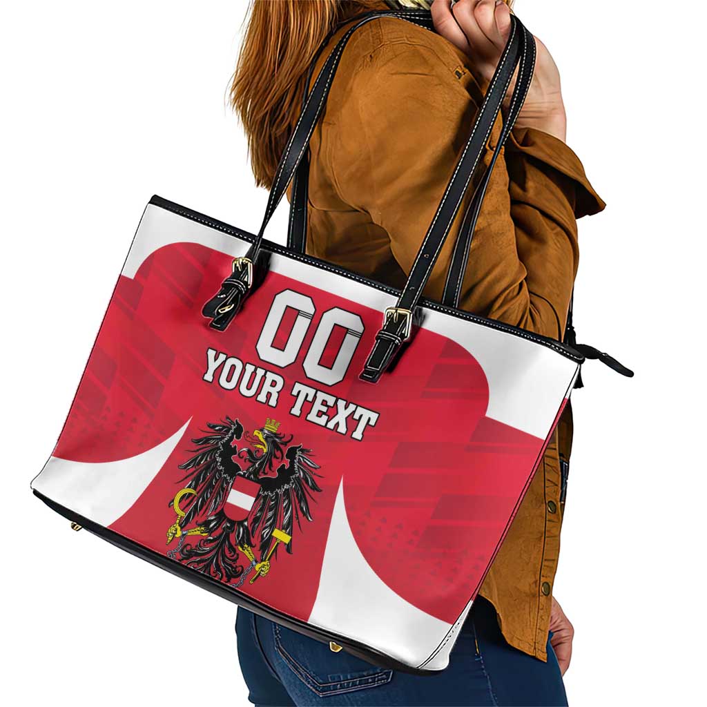 Custom Austria Hockey Leather Tote Bag Die Adler Go Champions