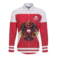 Custom Austria Hockey Long Sleeve Button Shirt Die Adler Go Champions