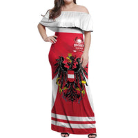 Custom Austria Hockey Off Shoulder Maxi Dress Die Adler Go Champions