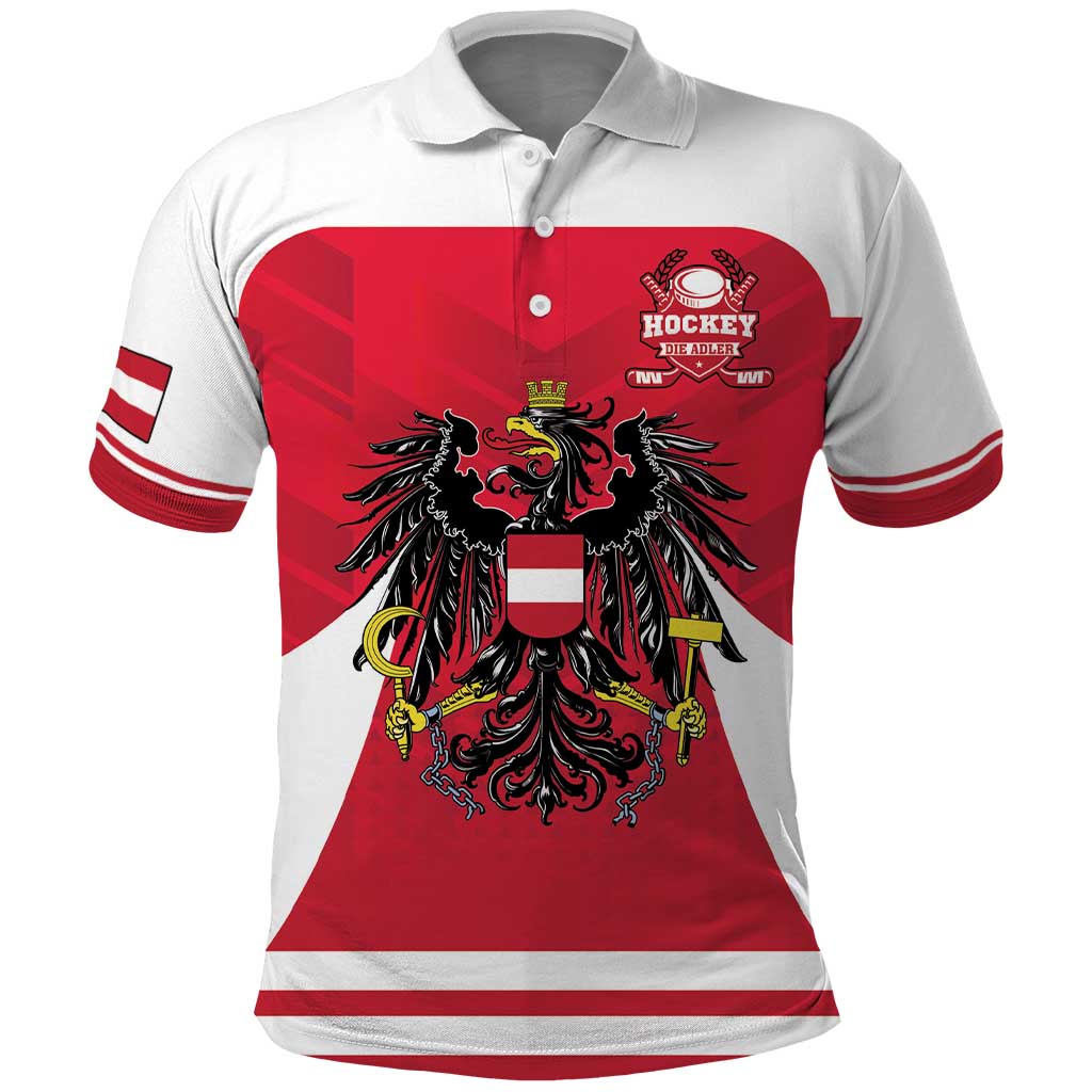 Custom Austria Hockey Polo Shirt Die Adler Go Champions