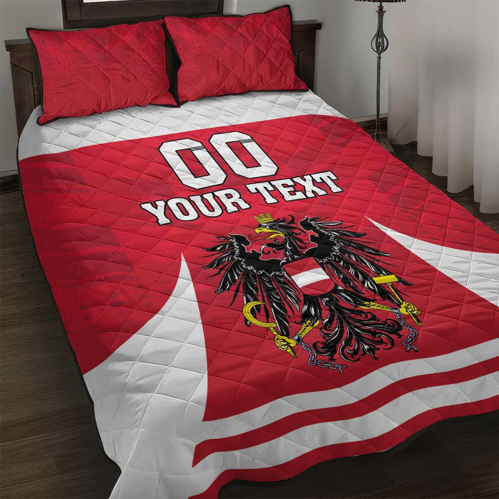 Custom Austria Hockey Quilt Bed Set Die Adler Go Champions