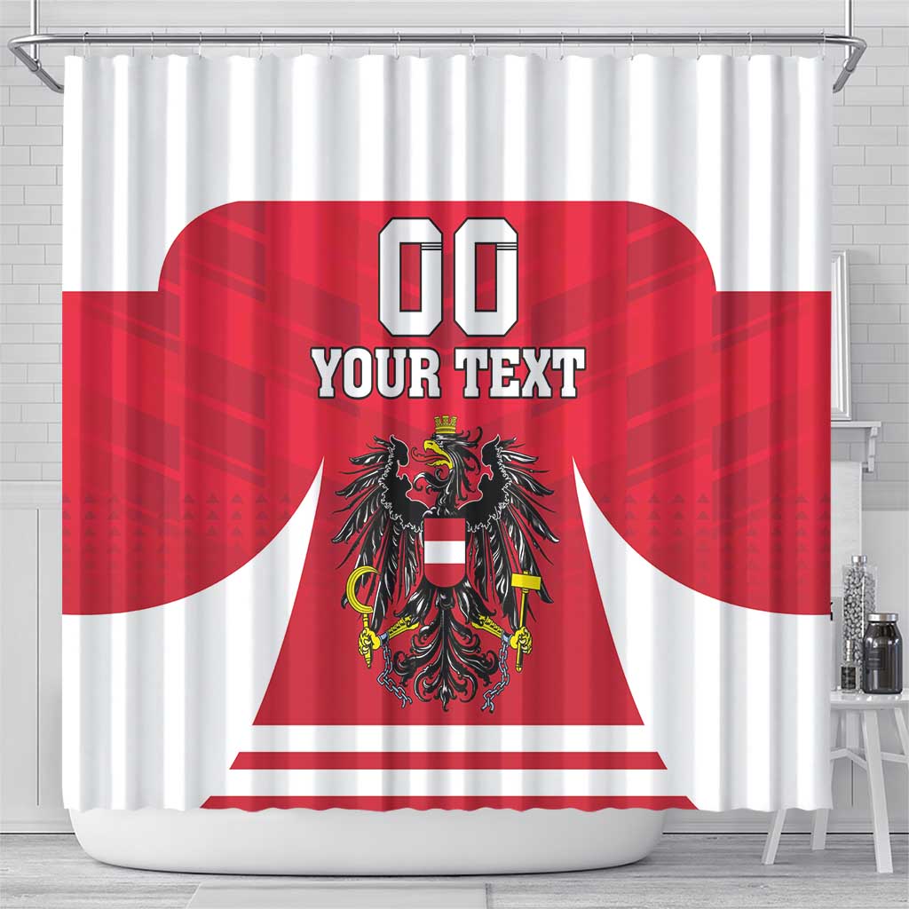 Custom Austria Hockey Shower Curtain Die Adler Go Champions