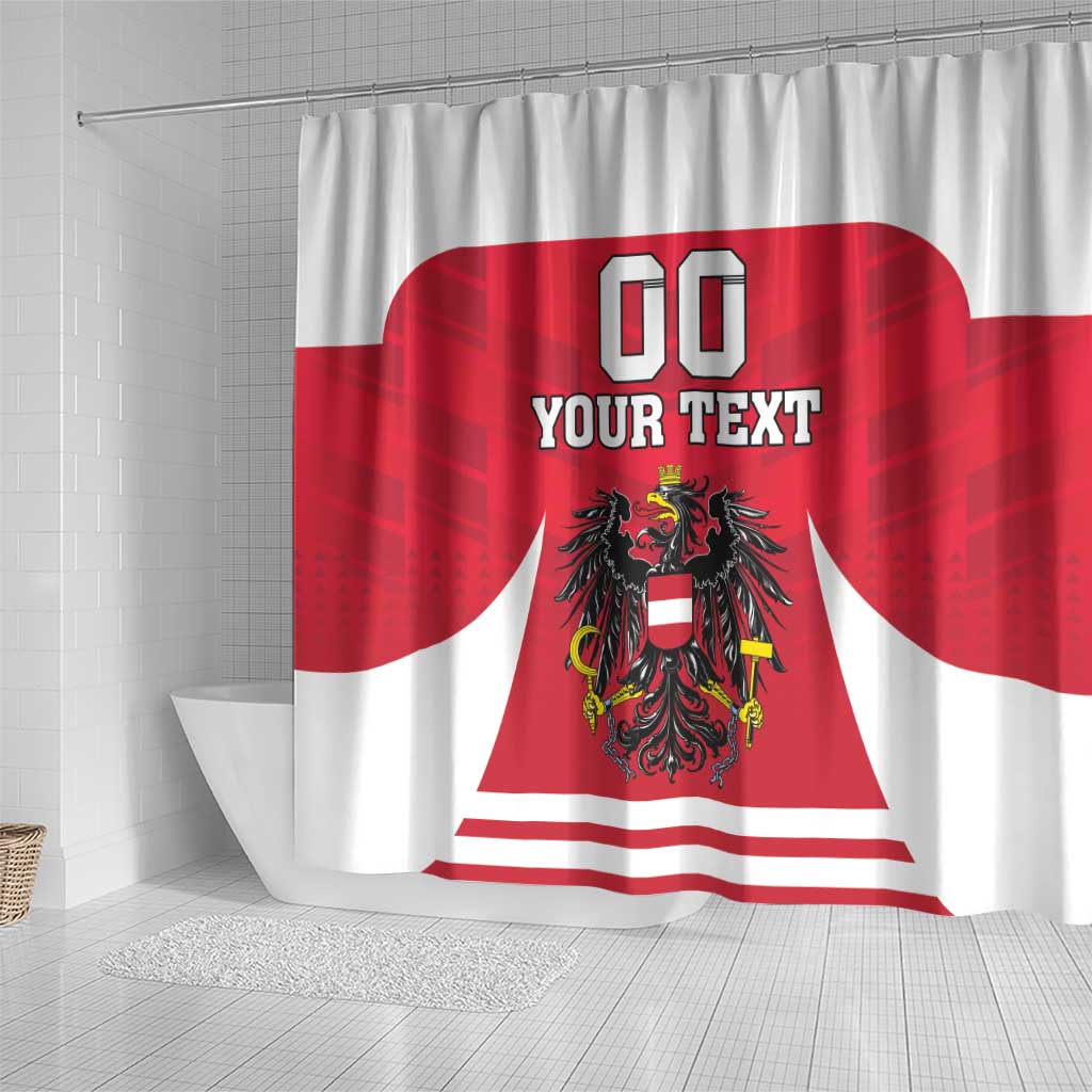 Custom Austria Hockey Shower Curtain Die Adler Go Champions