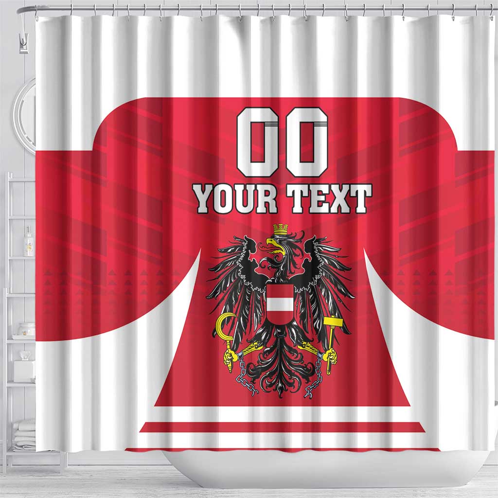Custom Austria Hockey Shower Curtain Die Adler Go Champions