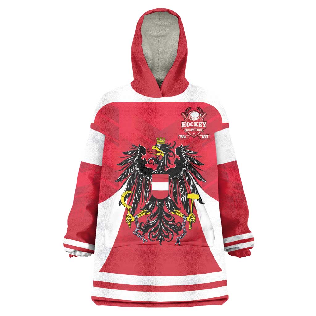 Custom Austria Hockey Wearable Blanket Hoodie Die Adler Go Champions