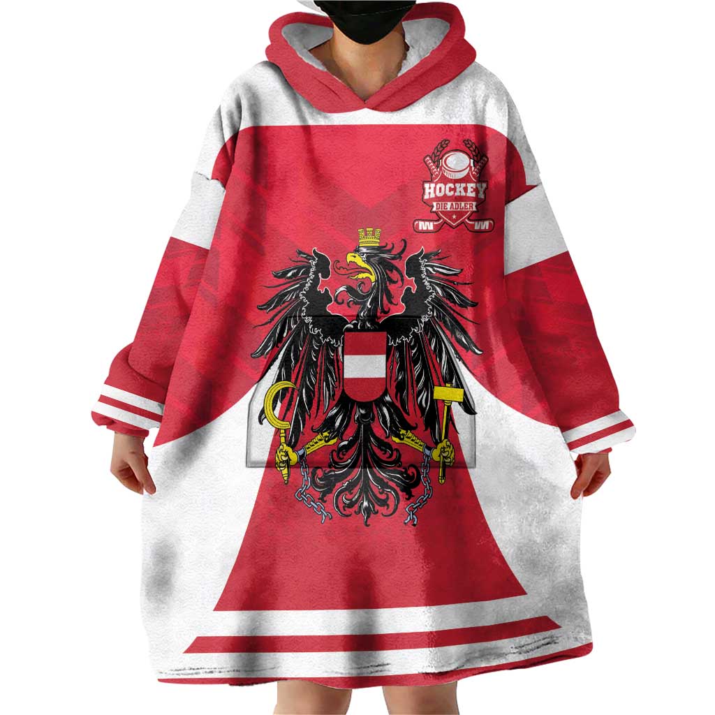 Custom Austria Hockey Wearable Blanket Hoodie Die Adler Go Champions