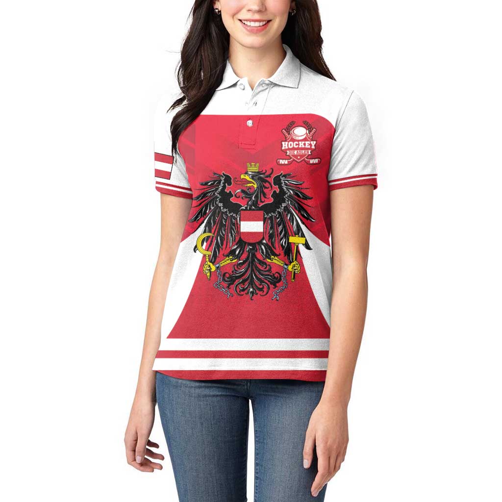 Custom Austria Hockey Women Polo Shirt Die Adler Go Champions