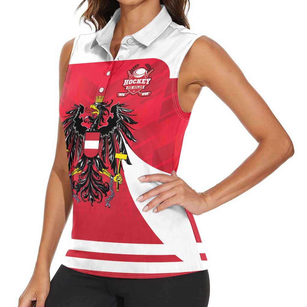 Custom Austria Hockey Women Sleeveless Polo Shirt Die Adler Go Champions